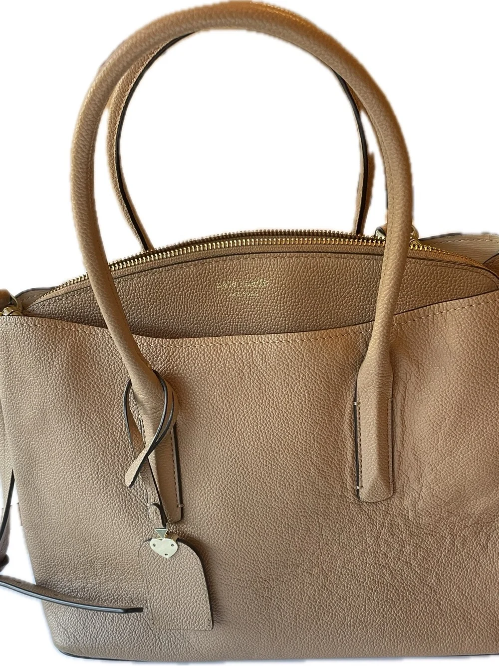 kate spade Pebbled Leather Tote in Taupe Cross body